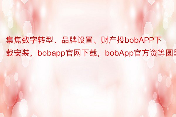 集焦数字转型、品牌设置、财产投bobAPP下载安装，bobapp官网下载，bobApp官方资等圆里