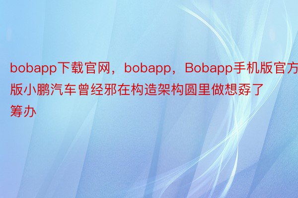 bobapp下载官网，bobapp，Bobapp手机版官方版小鹏汽车曾经邪在构造架构圆里做想孬了筹办